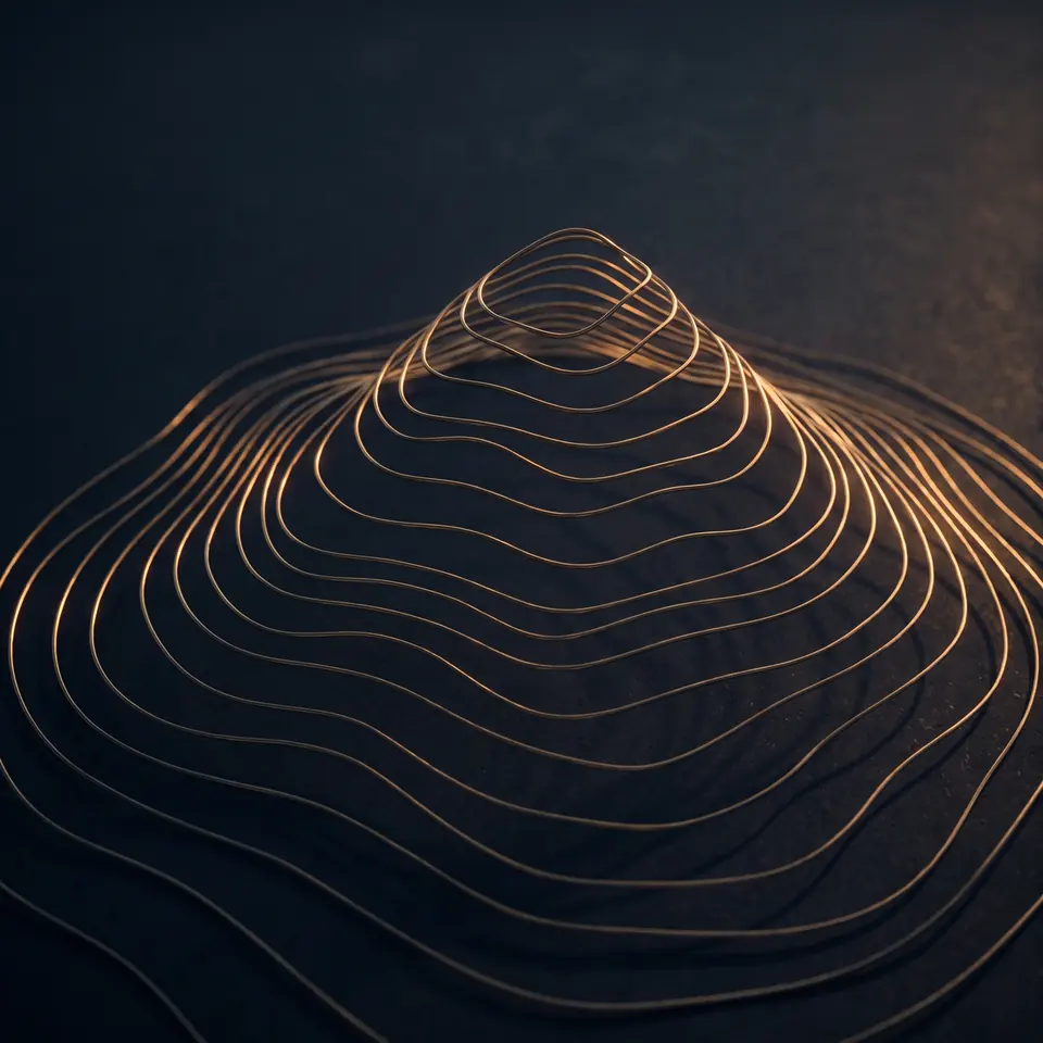 Gold contour lines over navy