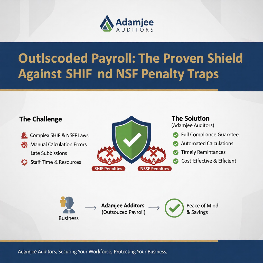 You are currently viewing Outsourced Payroll: The Proven Shield Against SHIF and NSSF Penalty Traps | Adamjee Auditors