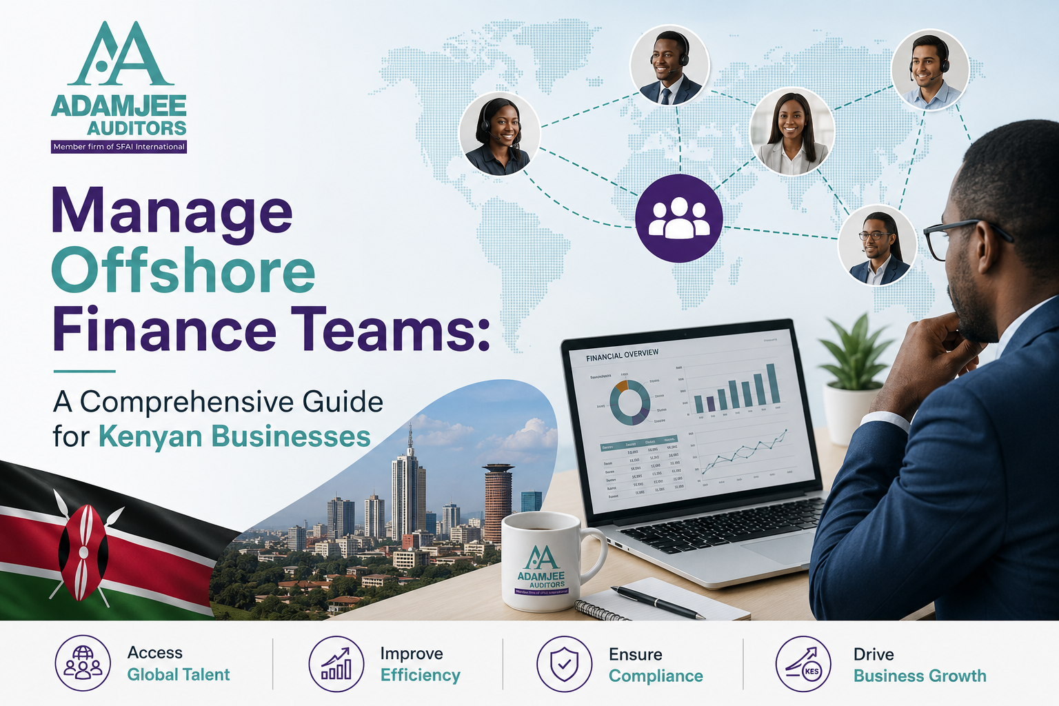 Read more about the article Manage Offshore Finance Teams: A Comprehensive Guide for Kenyan Businesses | Adamjee Auditors